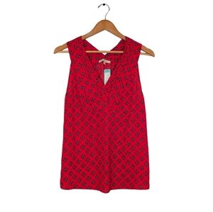 NWT 41 Hawthorn Women's Red Blouse Medium Tank Top Pleated Sleeveless Top